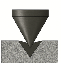 Figure 1. Hardness Rockwell C (HRC, 150Kg) indentation of homogeneous material