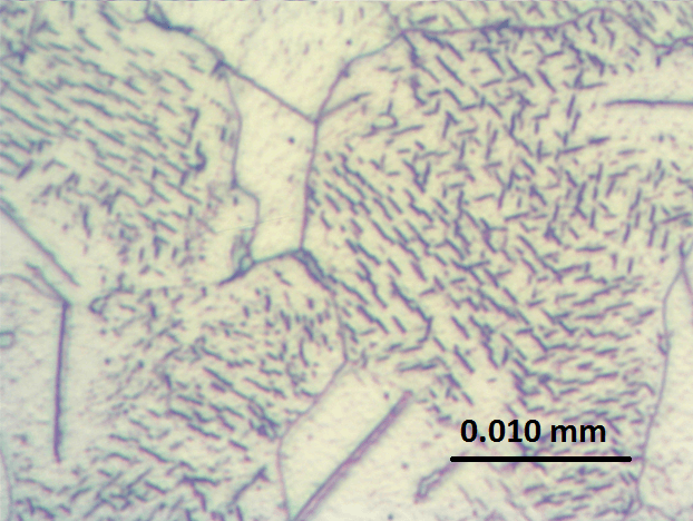 Photomicrograph of the diffusion zone in 1008 steel after FNC. Etched with 3% Nital.