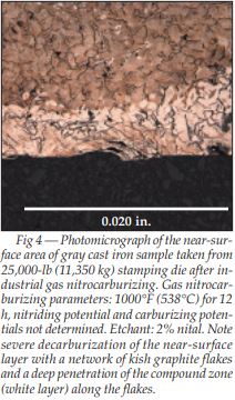 Figure 4 Photomicrograph of near-surface area of cast iron sample