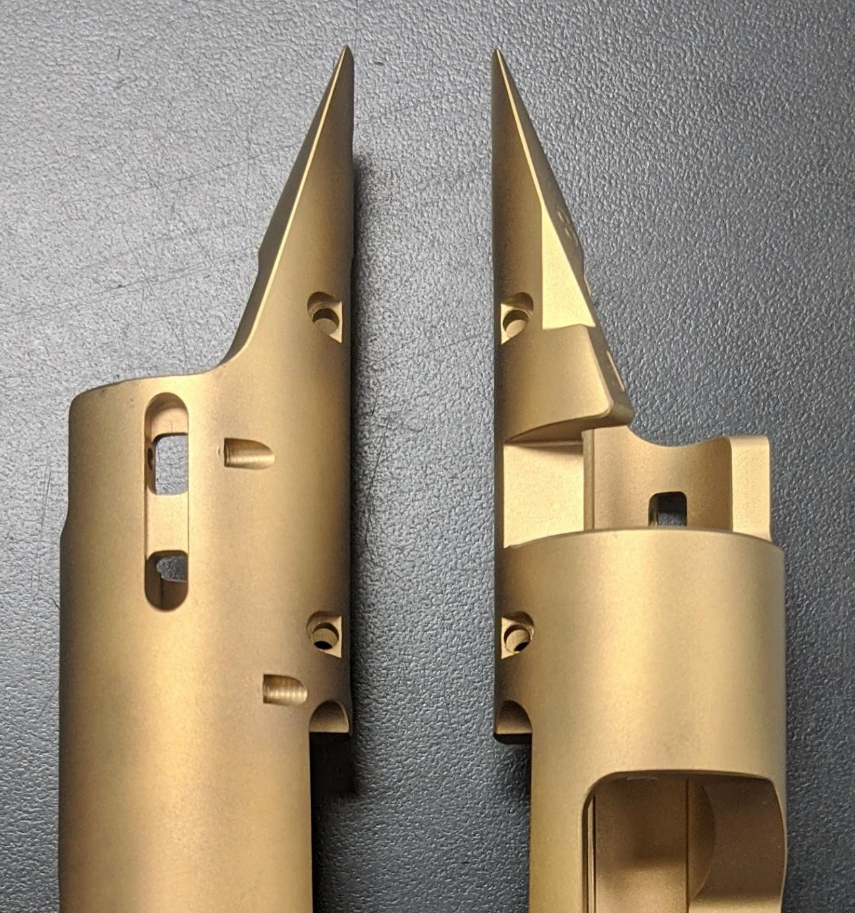 Titanium Gun Components after Nitriding