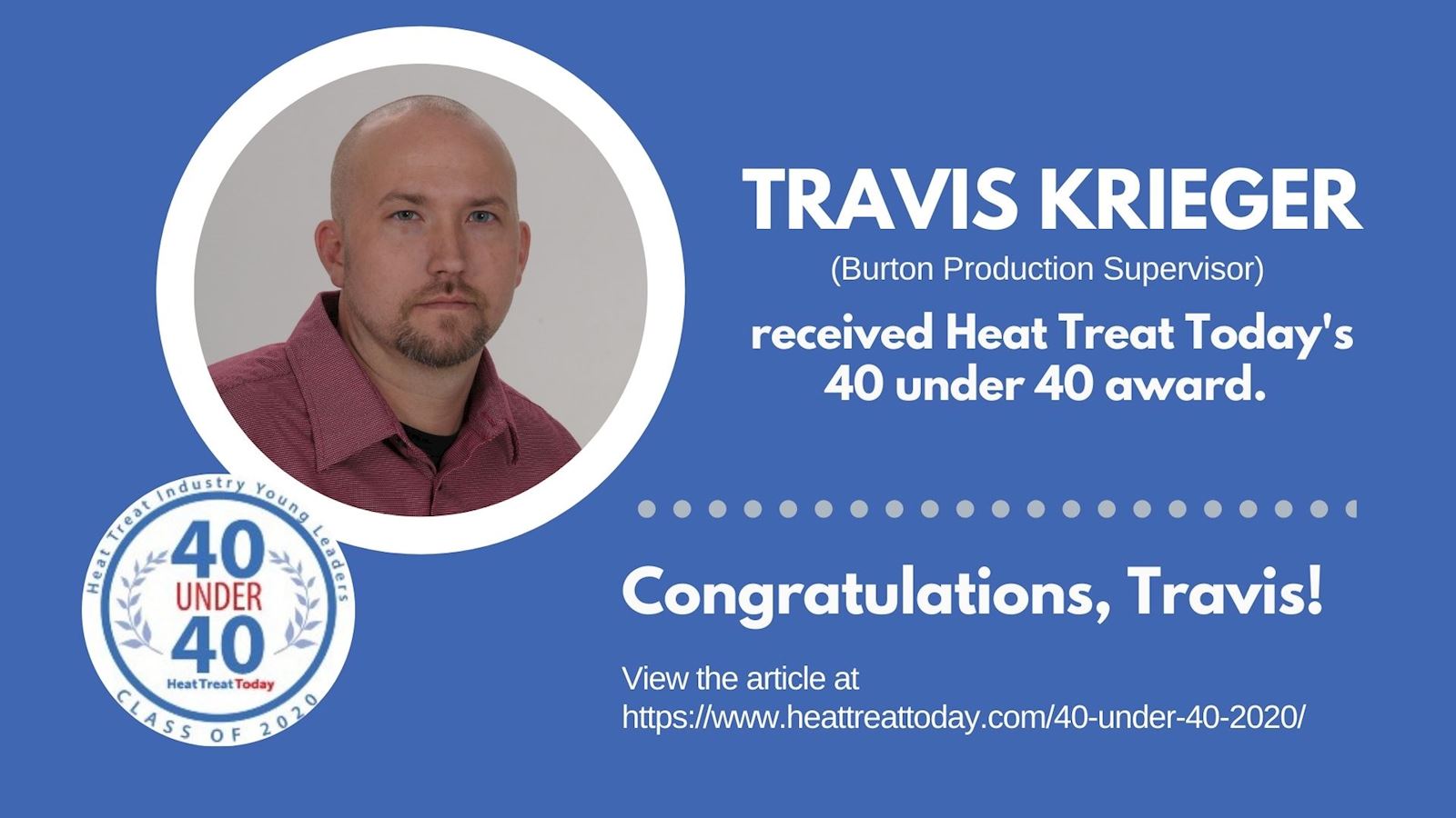 Heat Treat Today's 40 under 40: Travis Krieger