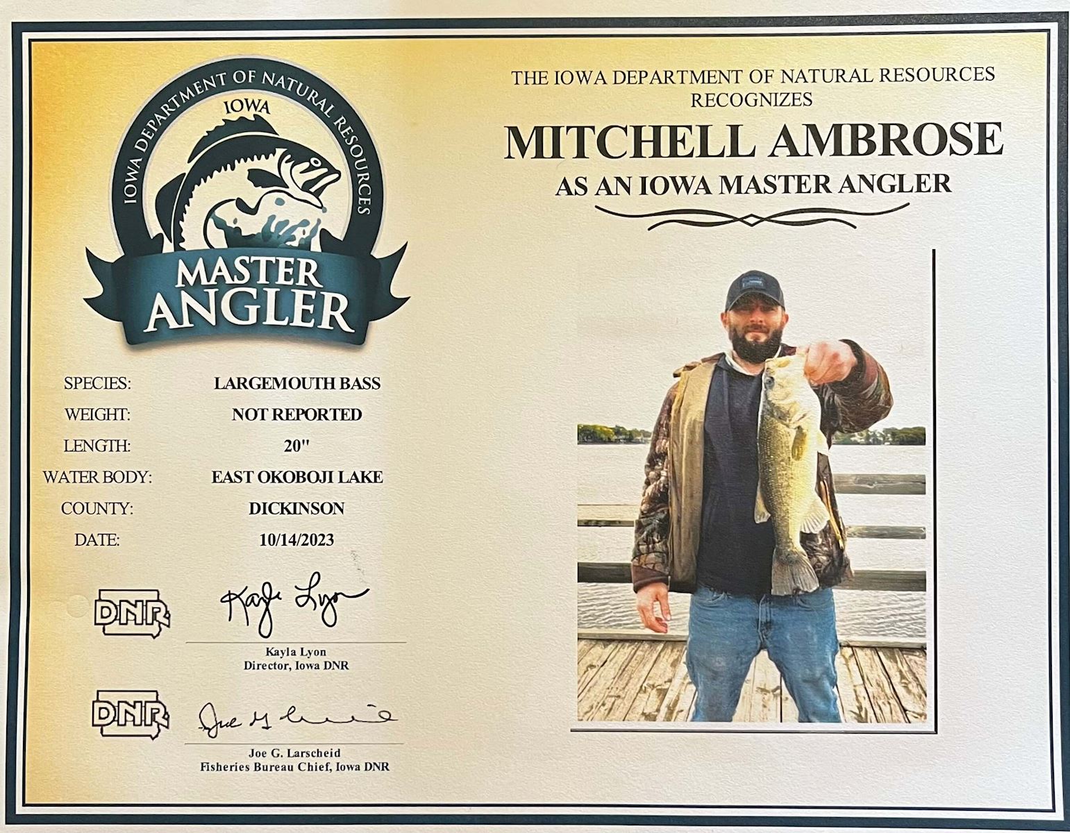 Mitch Ambrose Iowa Master Angler