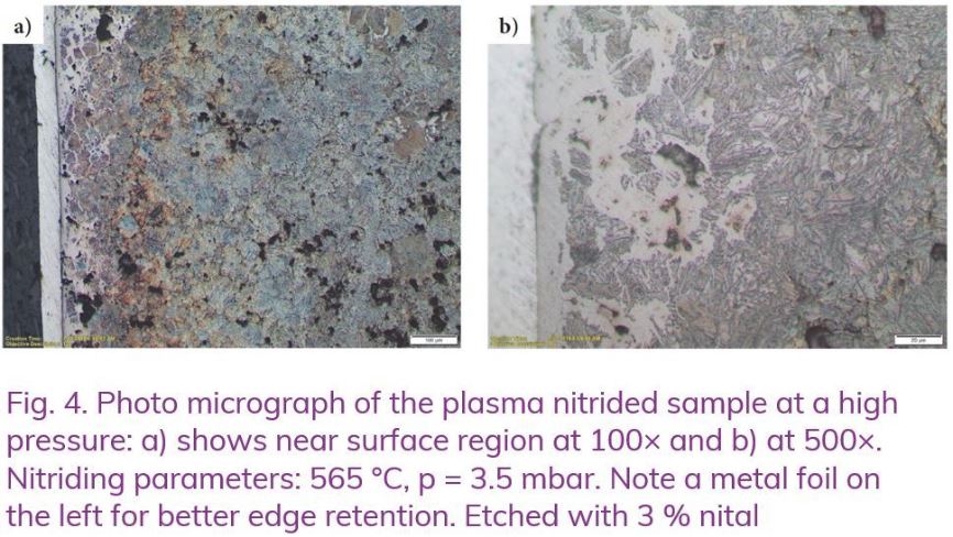 Photo Micrographs Of The Gas Nitrided Sample