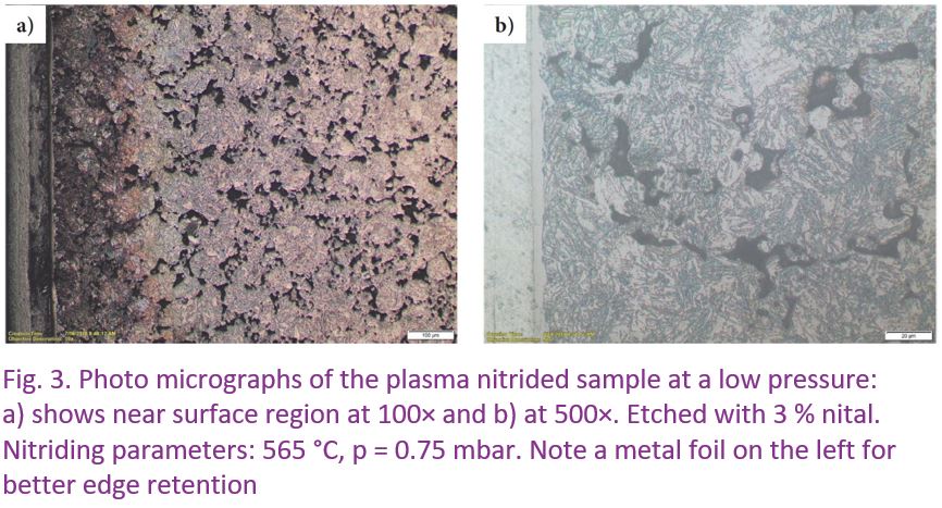 Photo Micrographs Of The Plasma Nitrided Sample At A Low Pressure